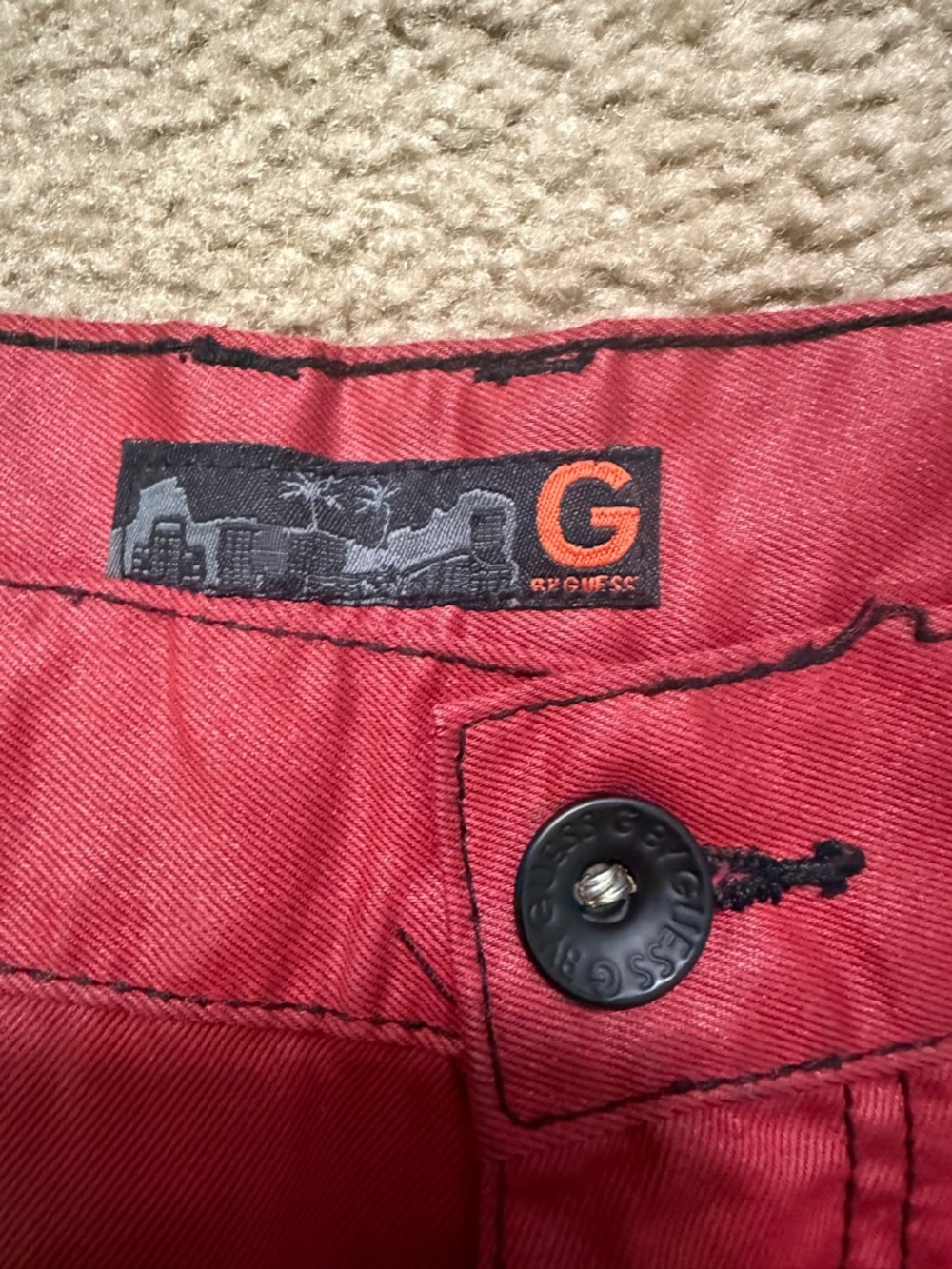 G by Guess— Men’s Red Shorts, Korbin Slim Fit - Picture 7 of 7